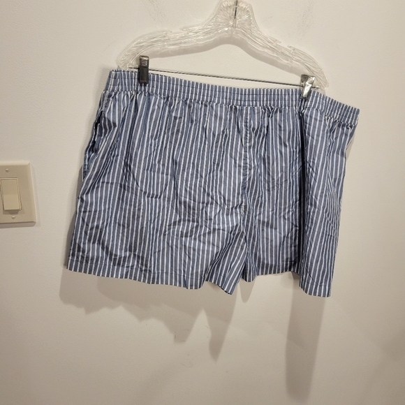 New h&m size xxl cotton boxer style blue/white stripes shorts - Picture 2 of 5